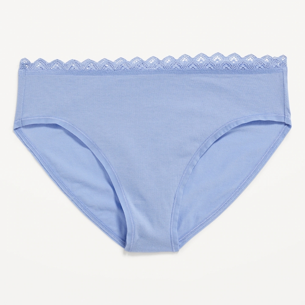 High-Waisted Lace-Trimmed Bikini Underwear for Women.